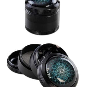 Black Leaf Mandala grinder 50 mm (4 části) – černý