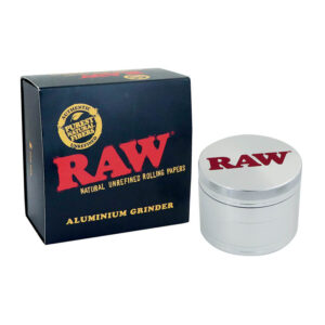 RAW kovový grinder 55 mm (4 části) – stříbrný + box